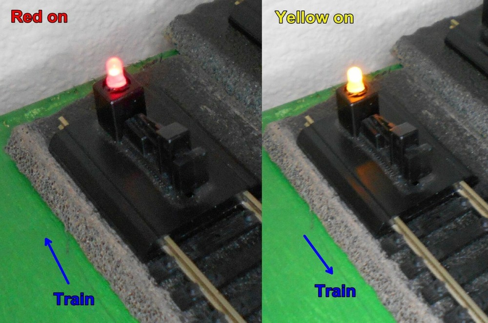 Atlas HO Scale Bumper code 100 N/S #843 modified with 2 way LED light added