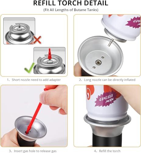 24 Pcs Butane Bottle Adapter Lighter Torch Refill Adapter Nozzle