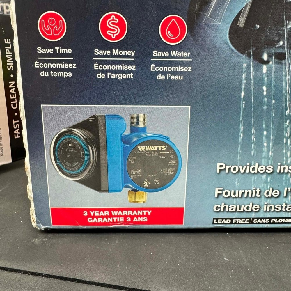 Watts Hot Water Recirculation System, heat H2O, 24 Hr Programmable Timer