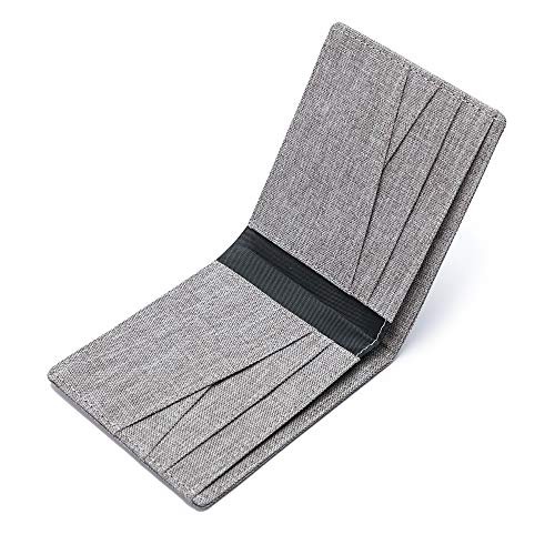 Minimalist Fabric Wallet Bifold RFID Blocking… Light Grey