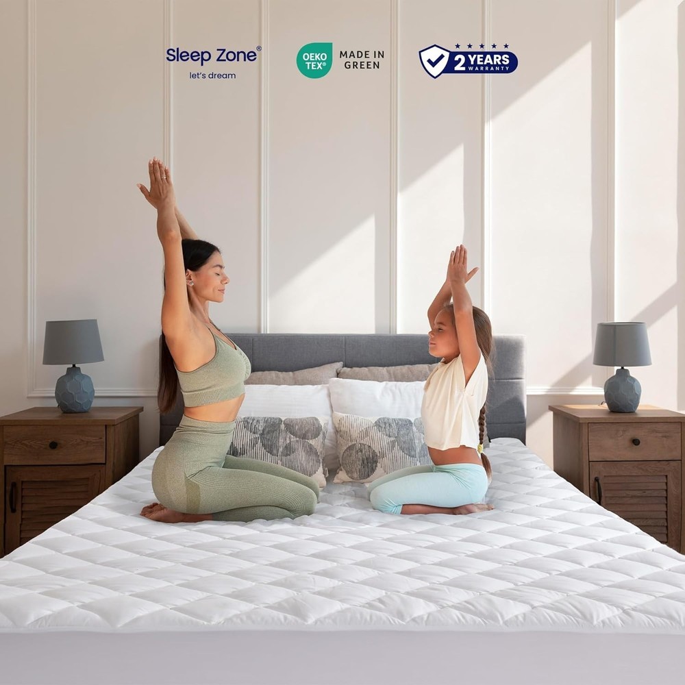 Luxury Queen Quilted Mattress Pad - Stretch Deep Pocket & Soft Microfiber