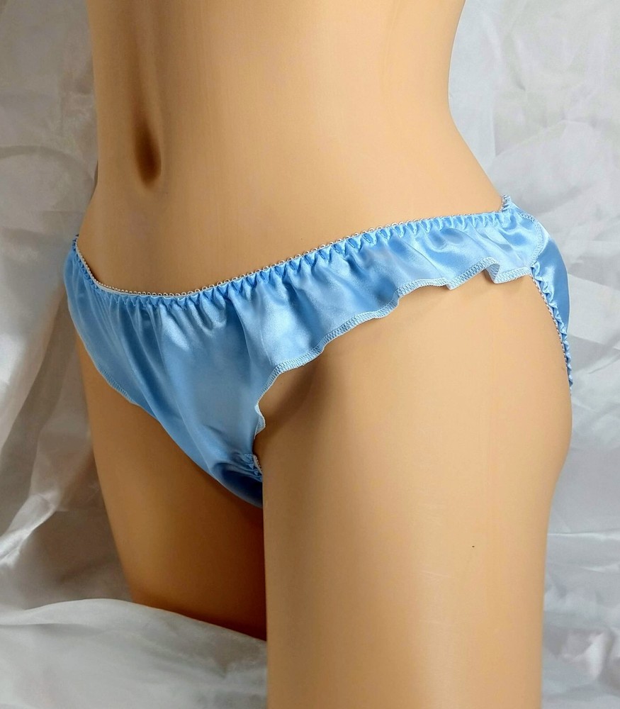 Light Blue Satin Flutter Bikini Panties