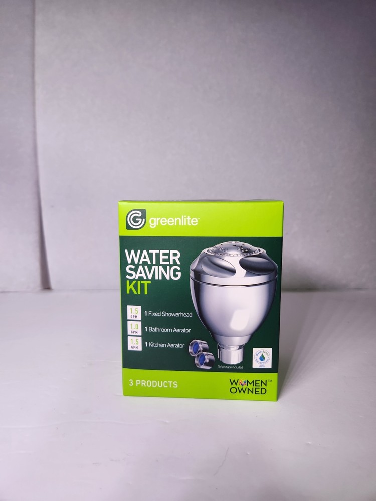 Greenlite Water Saving Kit – Showerhead + Bathroom & Kitchen Aerators – NEW