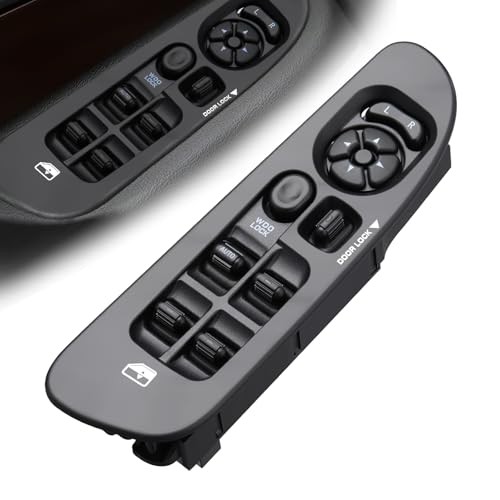 Driver Side Power Master Window Switch with Black Panel Bezel Fit 56049805AB