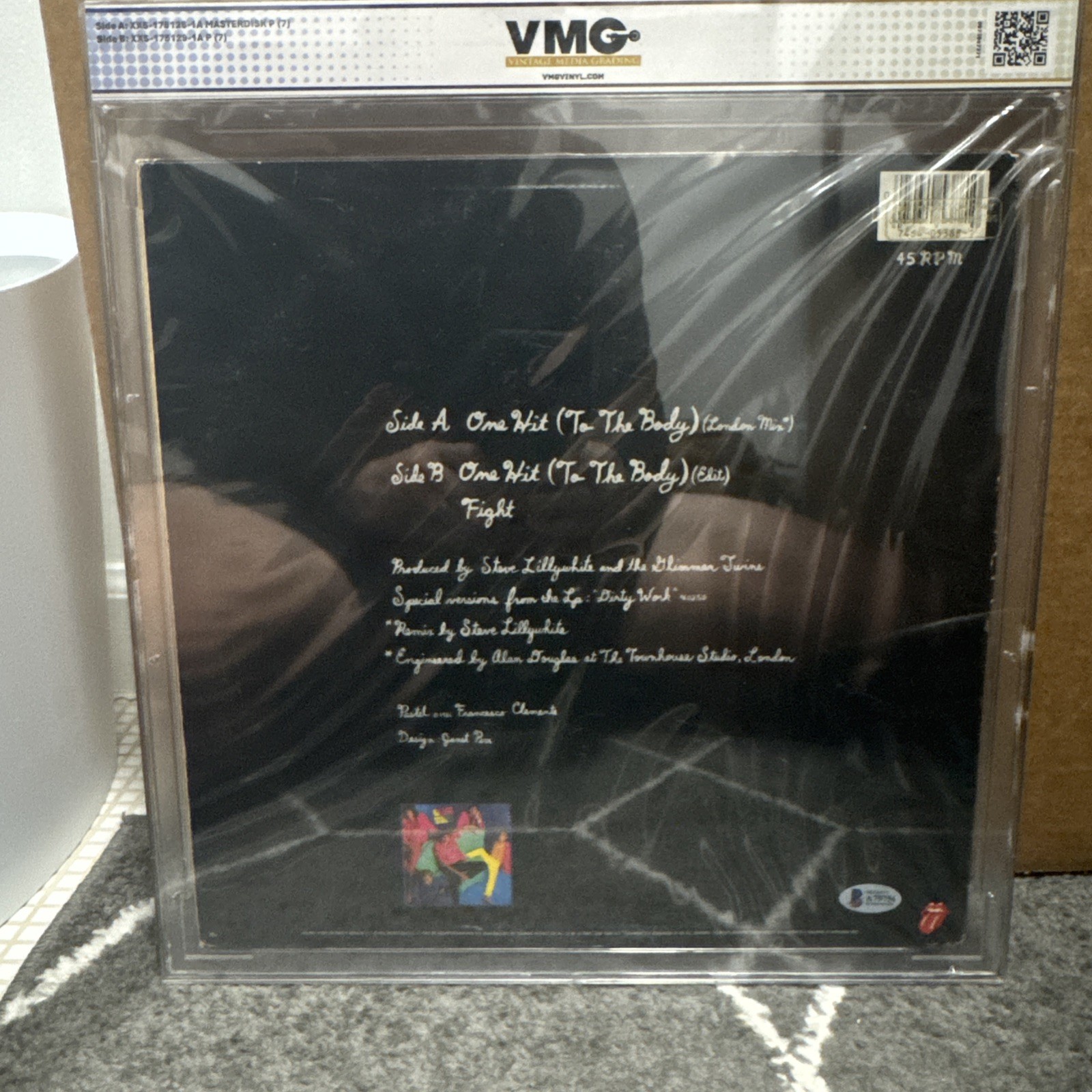 Signed Keith Richards Rolling Stones One Hit (To The Body) Vinyl BAS VMG Graded