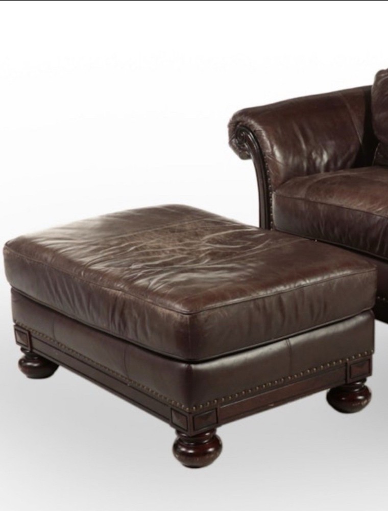 Bernhardt Ottoman - Bench Brown Leather, Used