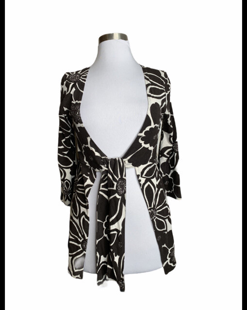 CABI Mod Floral Tie Wrap Tunic Medium