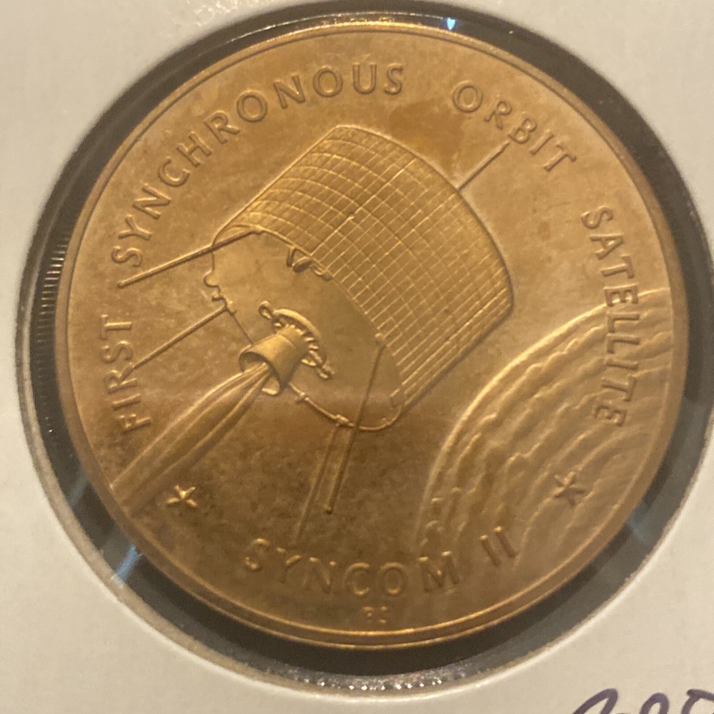 Vintage Syncom 2 Bronze Token Space Synchronous Orbit Satellite Token