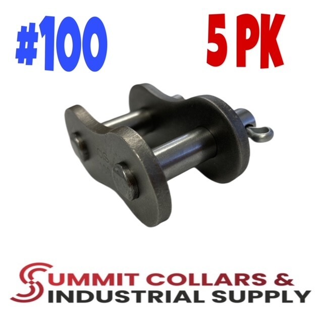#100 Roller Chain Connecting Link, cottered (QTY 2) Great Quality!