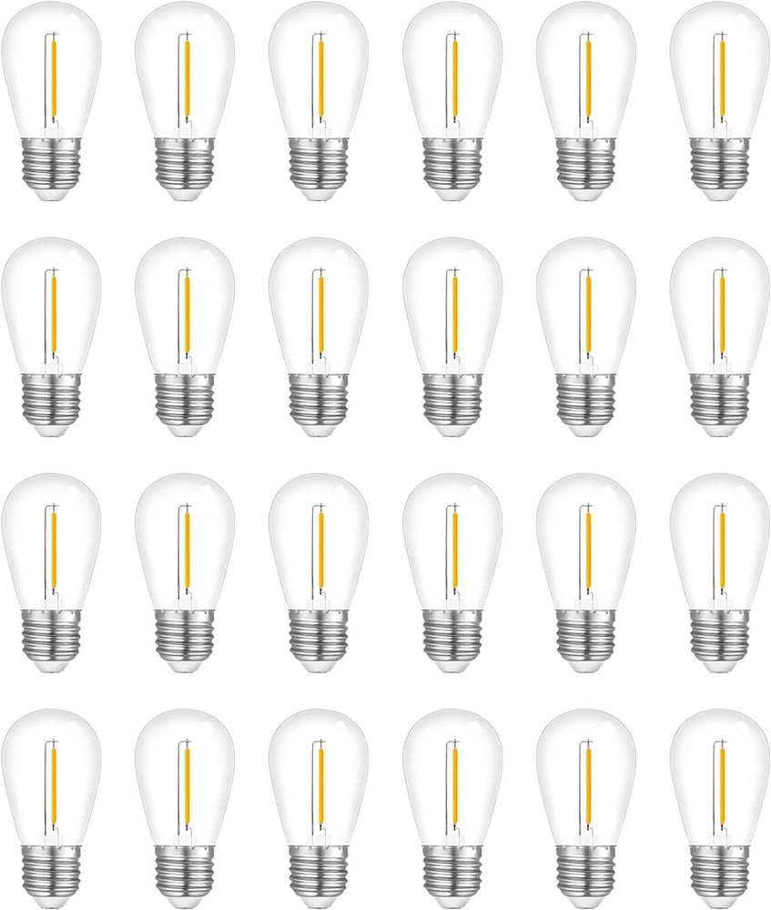 24-Pack String Light Bulbs, S14 Outdoor Waterproof Replacement Bulb, E26 Base