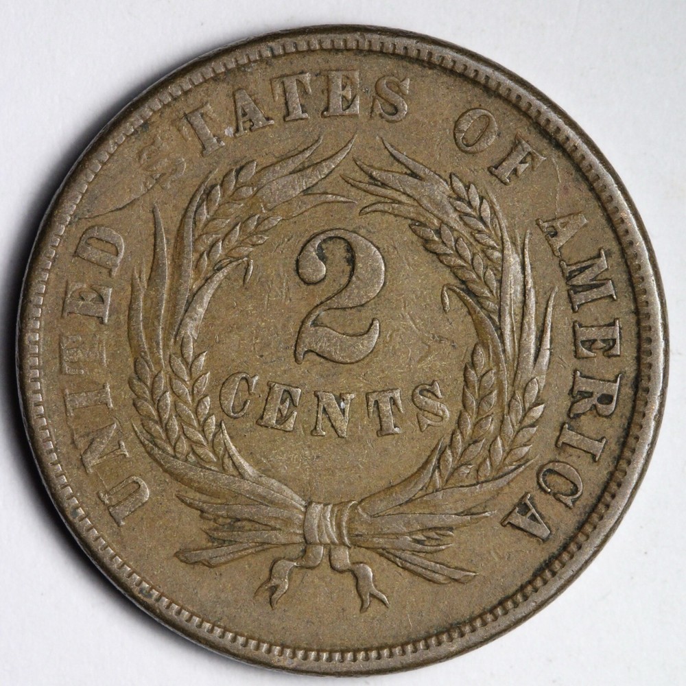 1865 Two Cent Piece AU E187 GSHM