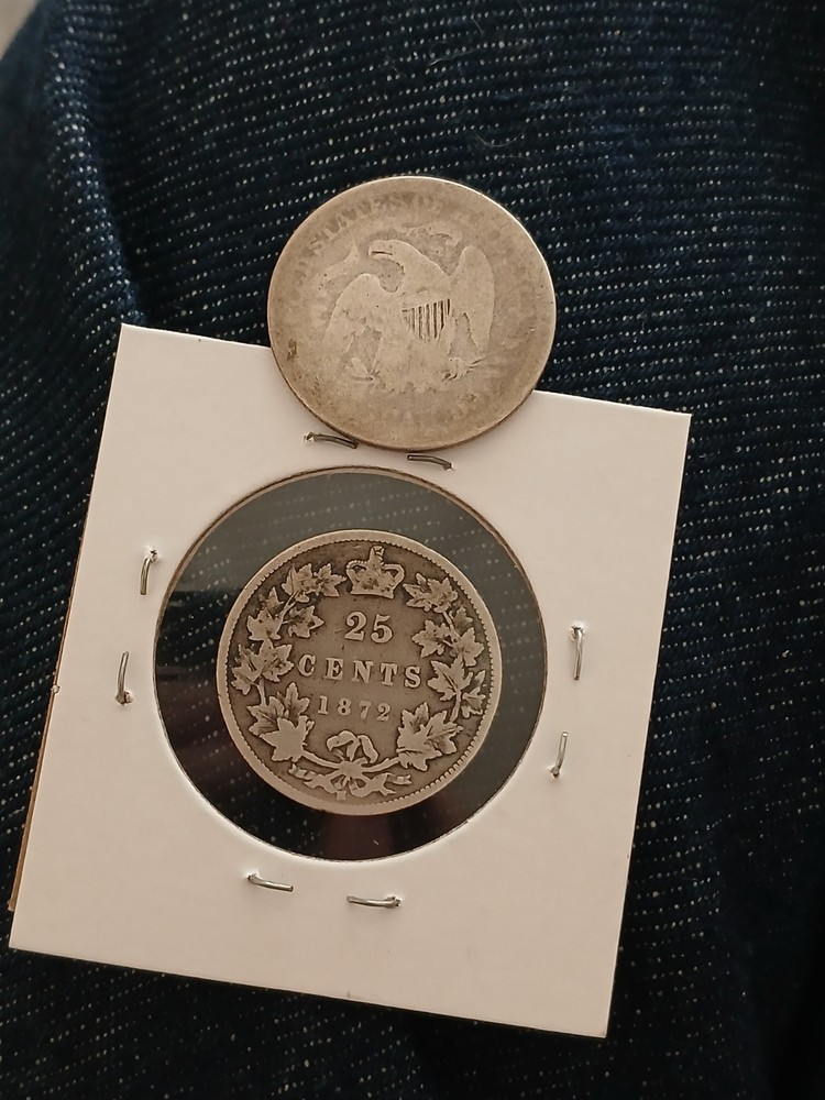 Lot Of 2 Silver Quarters Canada U.S.
