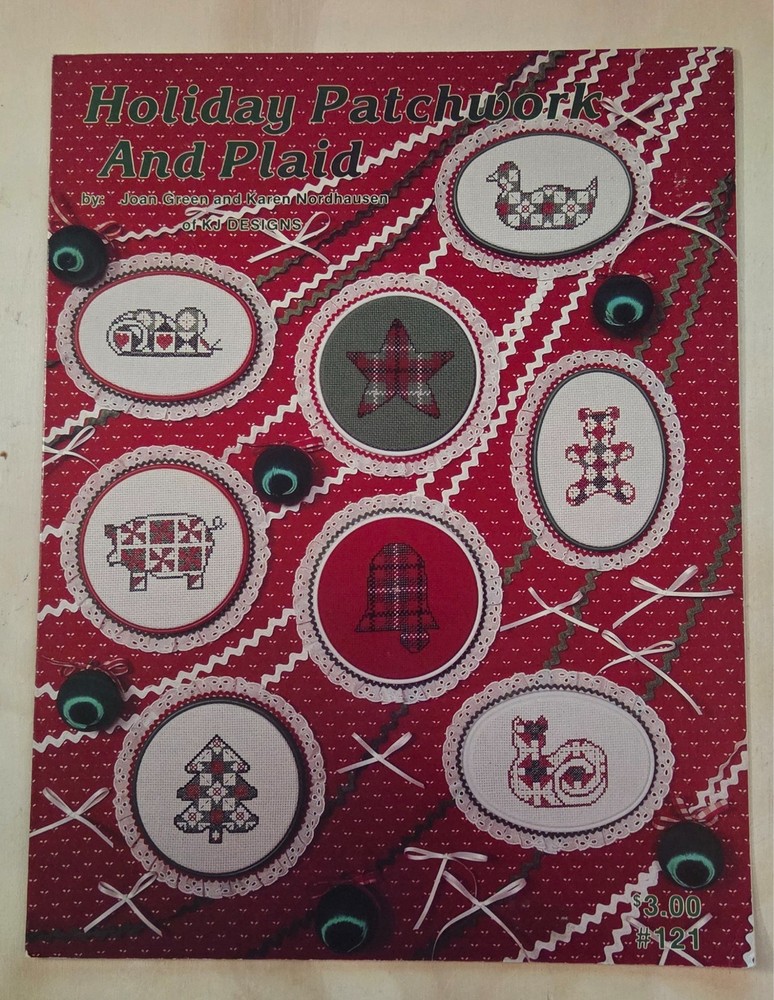 HOLIDAY PATCHWORK and Plaid Cross Stitch PATTERN Leaflet
