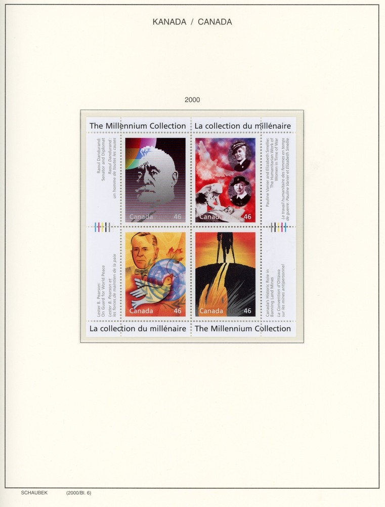 Canada 2000-2004 Virtually Complete Mint XF OG NH on Schaubek Hingeless Pages