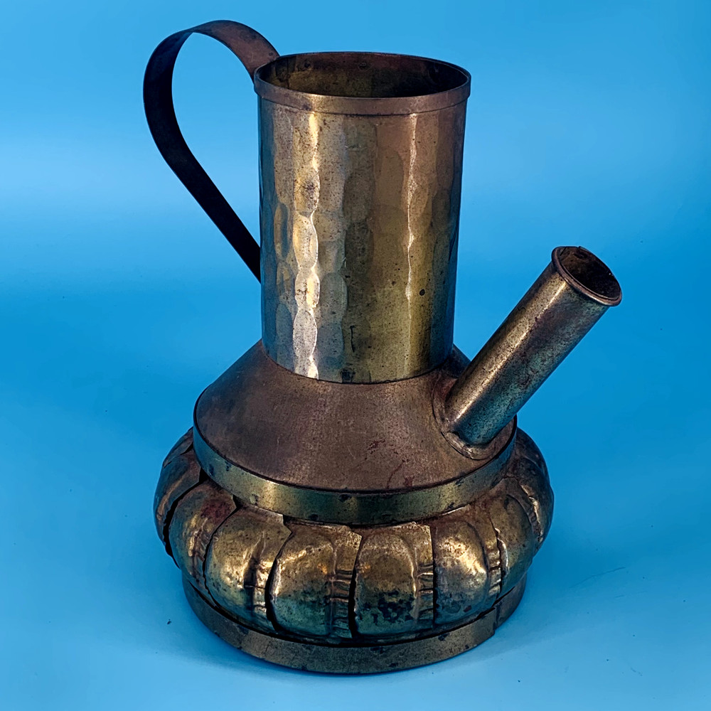 Hammered Brass Pitcher 8.5" Vintage