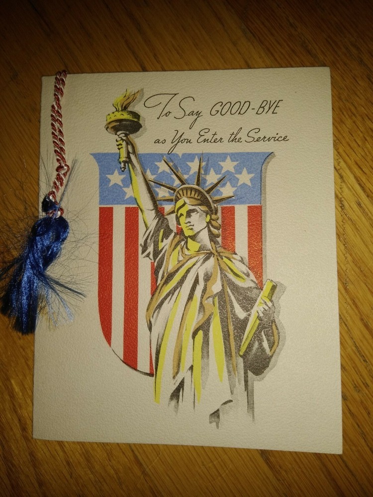 WWII ENTERING THE SERVICE CARD SOME WRITING