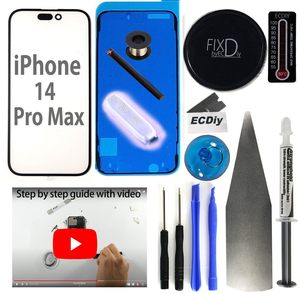 for Apple iPhone 14 Pro MAX Front Outer Touch Screen Glass Replacement kit