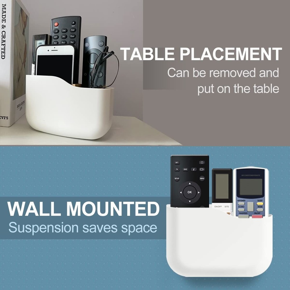 Remote Control Holder Wall Mount Set, Office Supplies Supply Organizer, Bedside