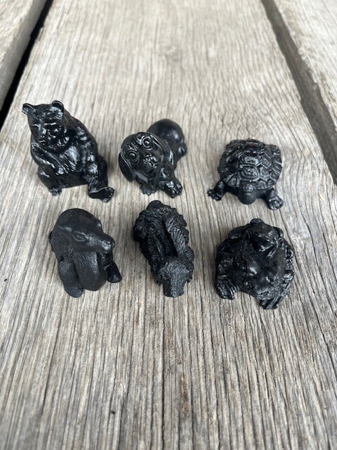 Handcrafted 6 piece Assorted Small Animals Made from Coal in Kentucky