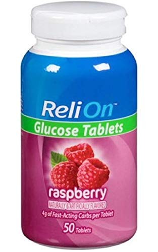 ReliOn Glucose Tablets Bundle of Fruit Punch, 50 Count (Pack 5), Orange