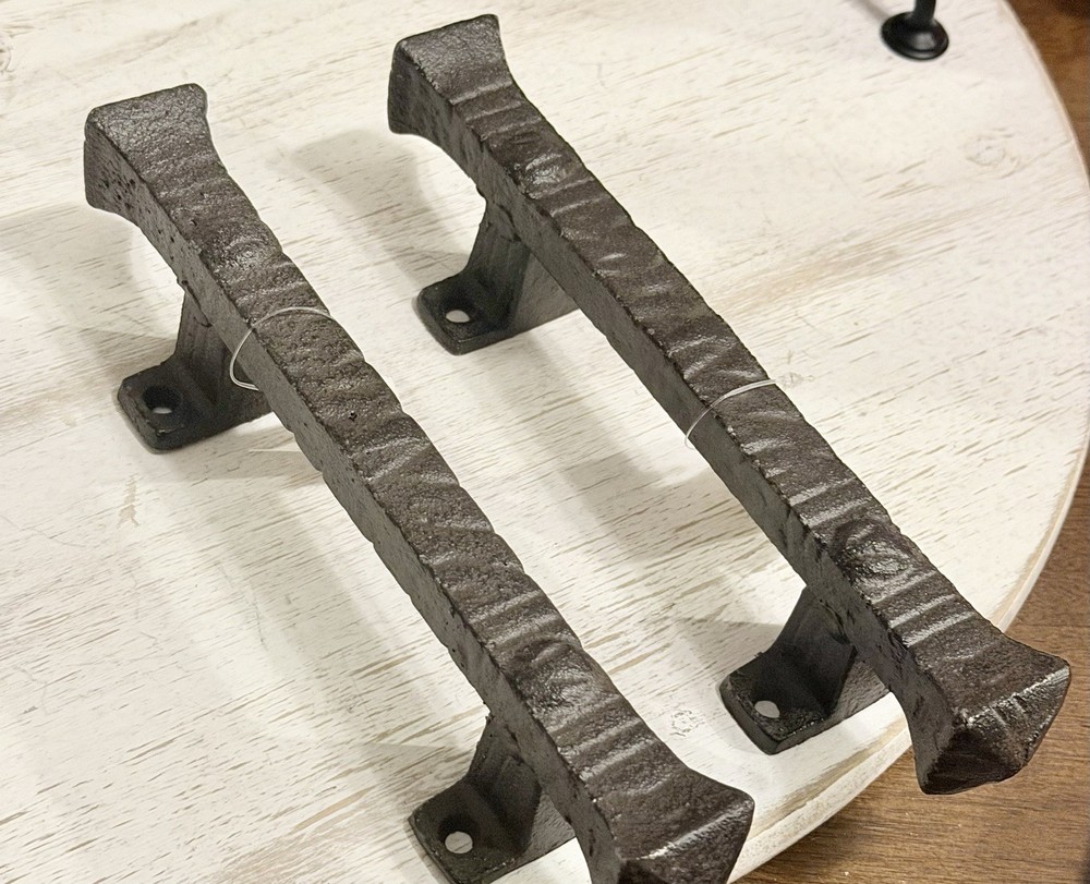 2 Large Cast Iron Rustic Foundry Style Barn Handle Gate Pull Shed Door Handle 9”