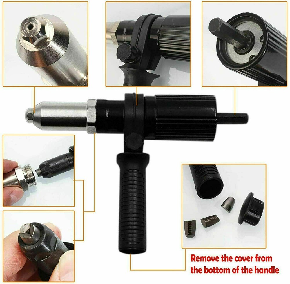 Electric Rivet Nut Gun Adaptor Insert Cordless Power Drill Tool Kit Set