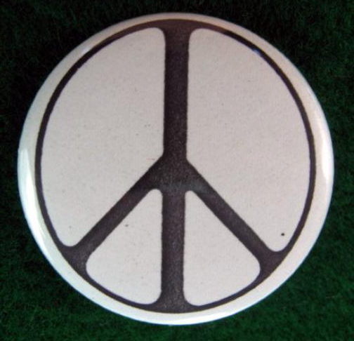 PEACE SIGN PINBACK BUTTON PIN BADGE 1980's