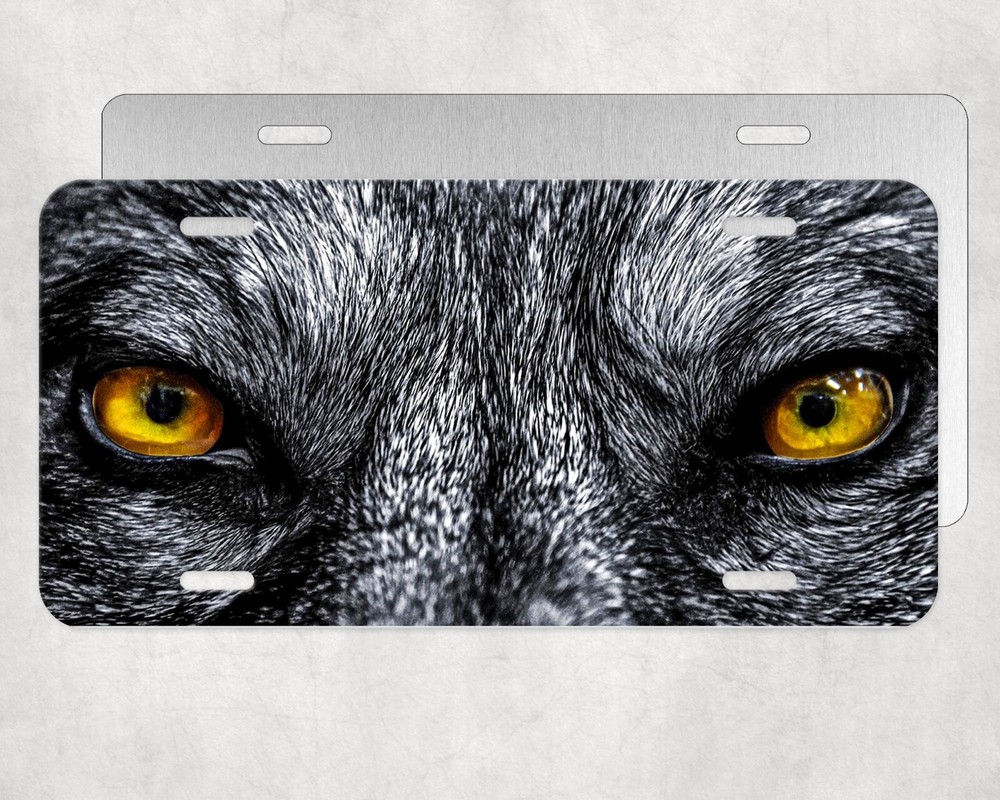 License Plate Tag Wolf Eyes Wolves Animal