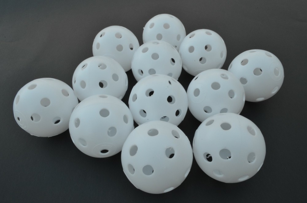 Plastic Golf Balls White Poly Plastic Practice Training Balls, 24-pack