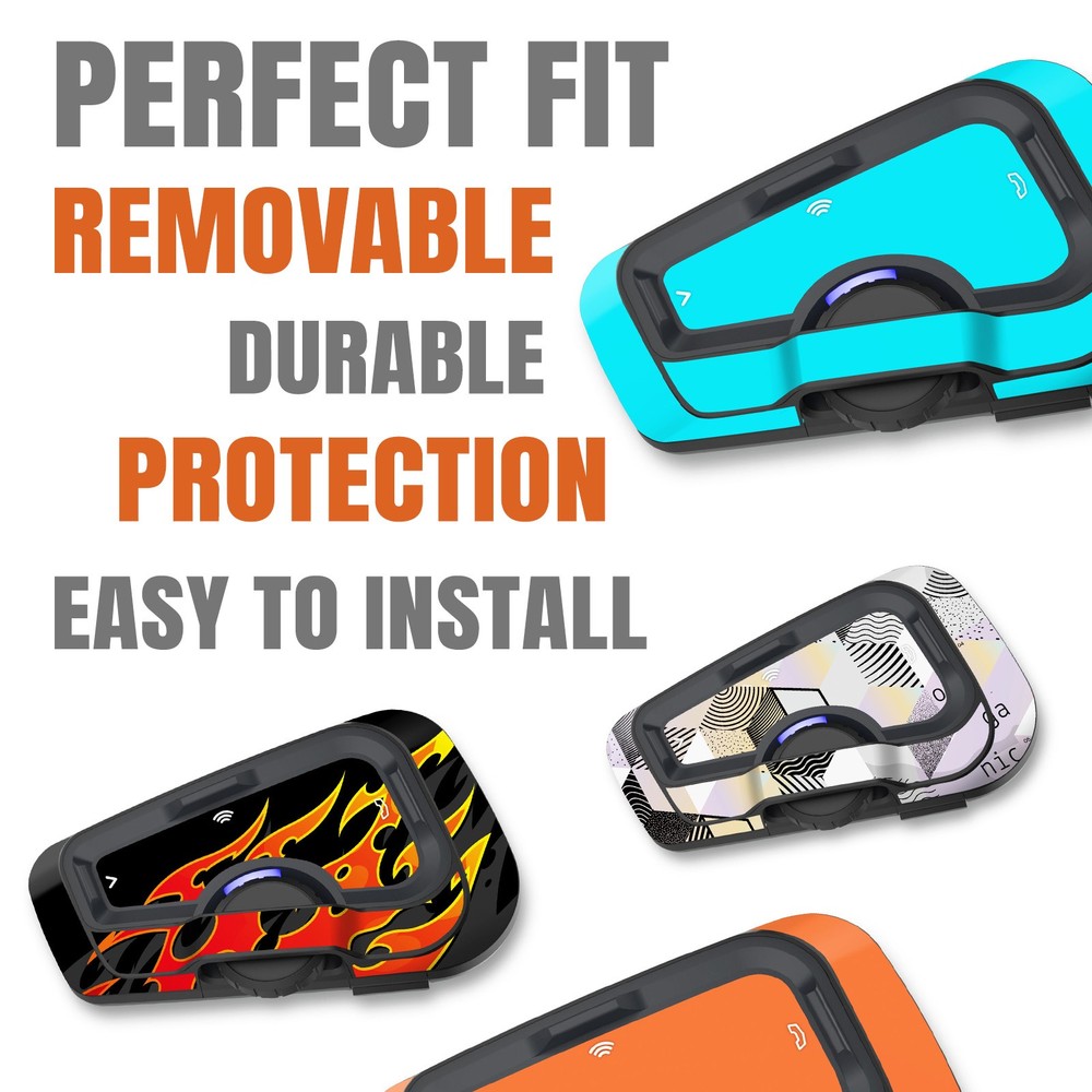 For CARDO Freecom 4X 2X Headsets Protective Wrap Sticker x2 Blue Circle Array