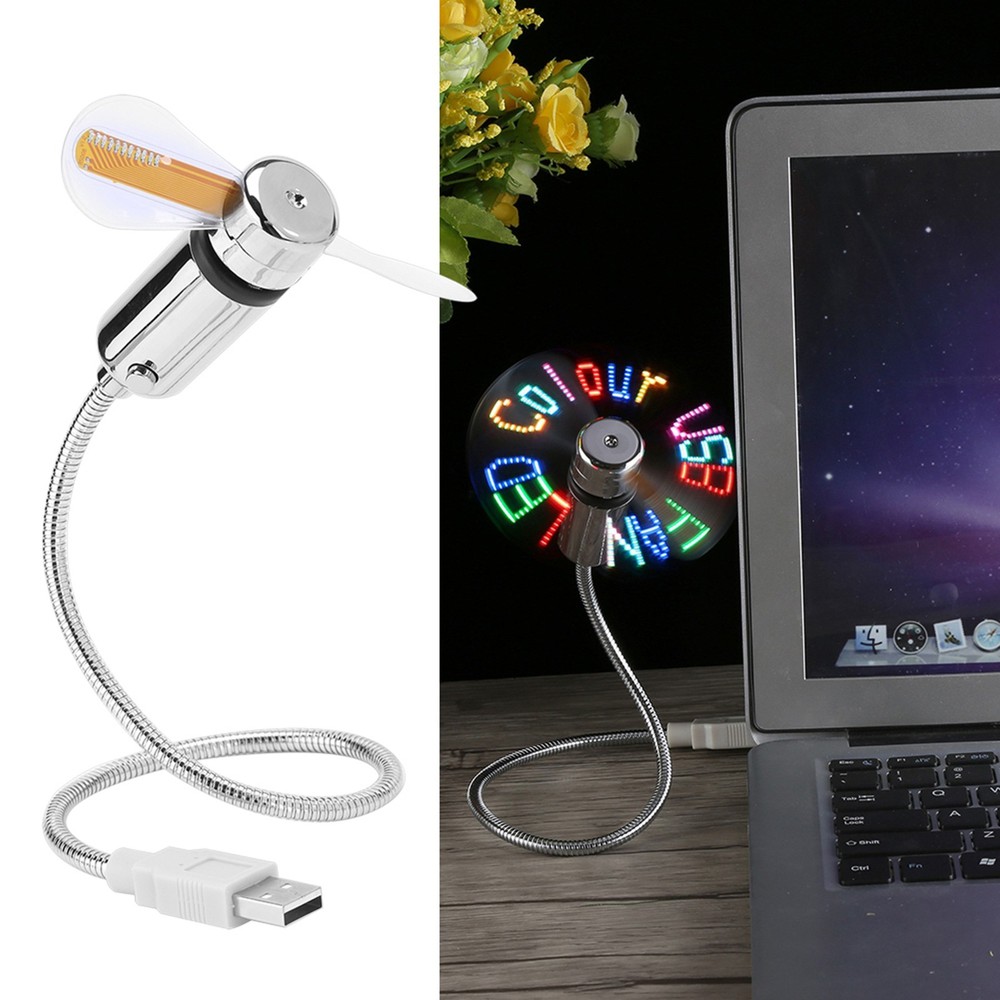 Mini Flexible Fan with Adjustable Neck Durable Soft Blades LED Programmable WT