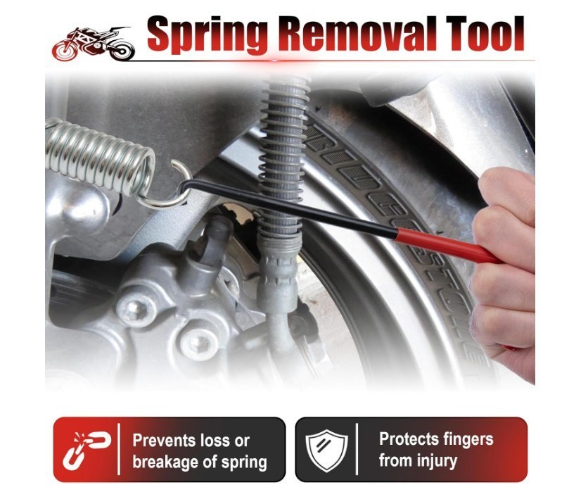 2 PCS Exhaust Spring Puller Tool, Motorcycle Exhaust Spring Hook, T Shaped Hand