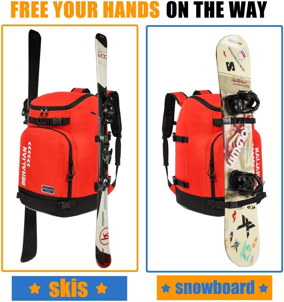 Ski Boot Bag - 50L Ski Boot Travel Backpack Waterproof Snowboard Boot Backpac...