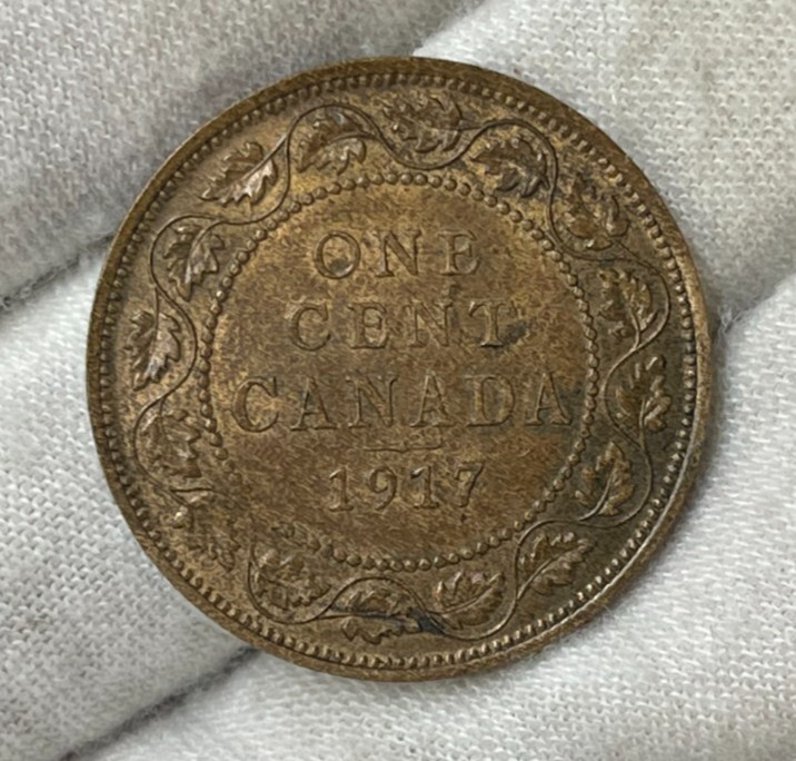 1917 Canada One Large Cent Coin High Grade