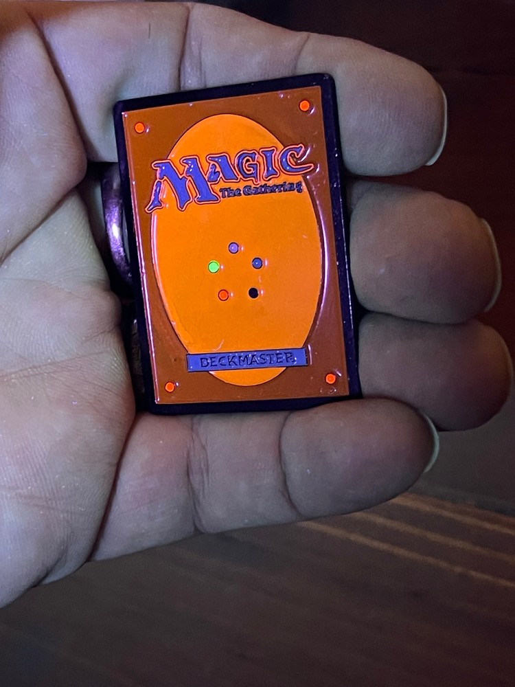 Magic the Gathering MTG Card Back 2" Enamel Pin! Black light!