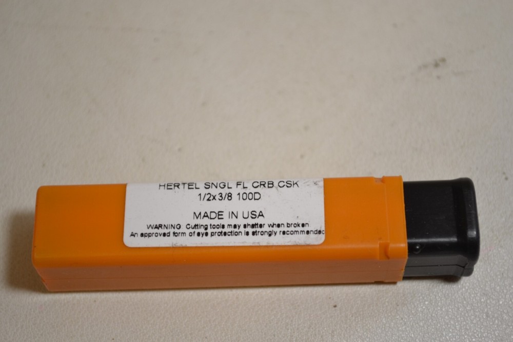 Hertel 1" Head Diam, 1/2" Shank, 1 Flute Solid Carbide Countersink