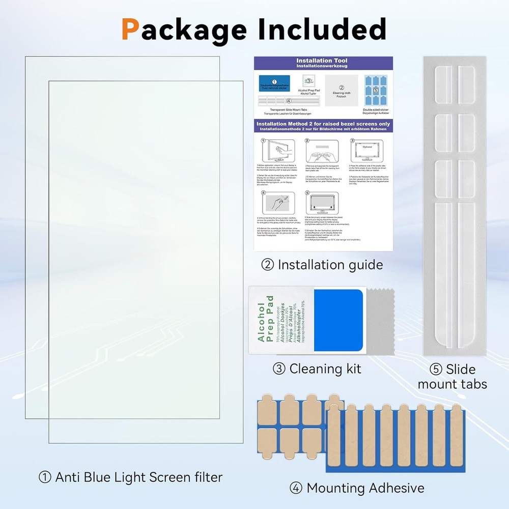 2-Pack] 24 Inch Computer Blue Light Blocking Screen Protector for 16:9 Widesc...