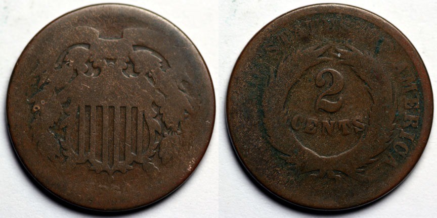 1864  Two Cent Piece