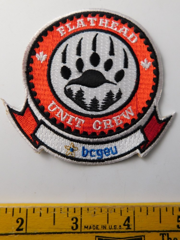 FLAT HEAD UNIT CREW  VINTAGE PATCH SHOULDER CREST SEARCH RESCUE BC