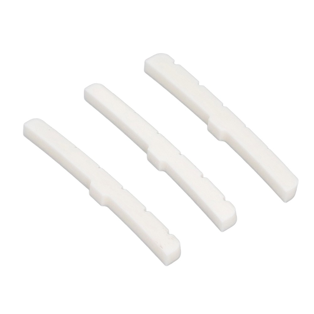 3Pcs 6 String Guitar Nut Flat Bottom Slotted Bone Guitar Nut Replacement For