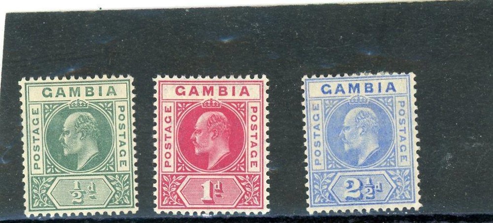 Gambia 1904 Scott# 41-2,45 Mint og Hinged