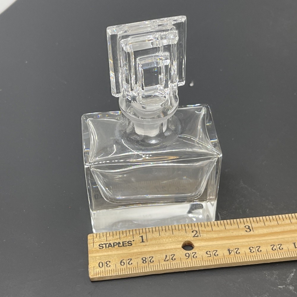 Cotte Crystal Perfume Vanity Bottles Ground Stoppers Signed Set 2