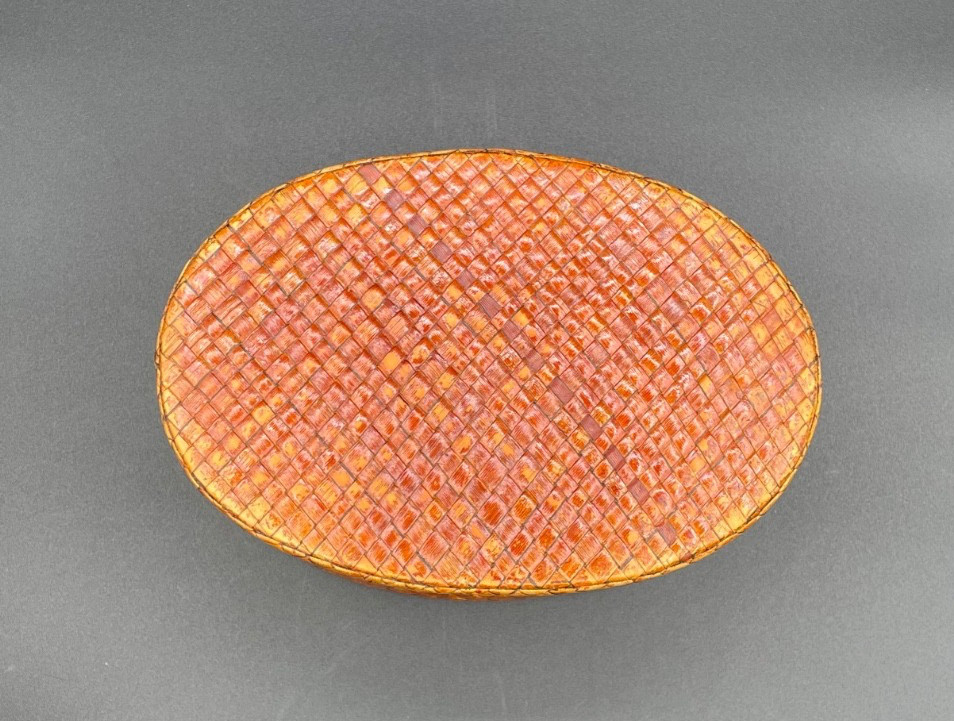 Woven Rattan Nesting Oval Boxes/Baskets With Lids, Set of 2,