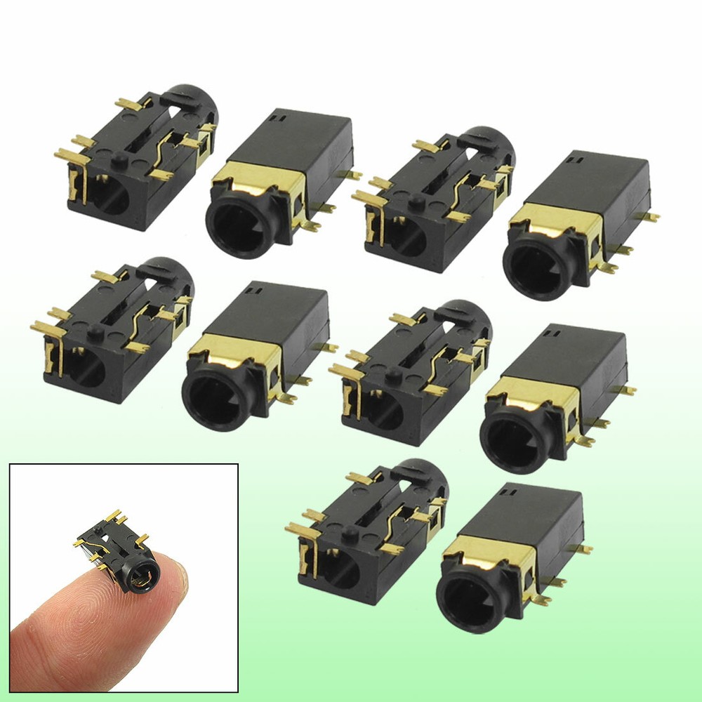 10 Pcs 6 Pin 3.5mm Headphone Stereo Jack PCB Panel Mount Connector