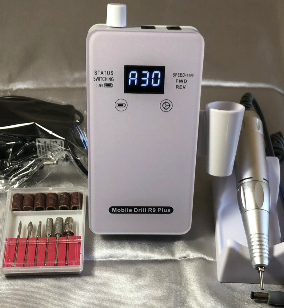 Nail Drill Electric File Rechargeable Portable with Duster