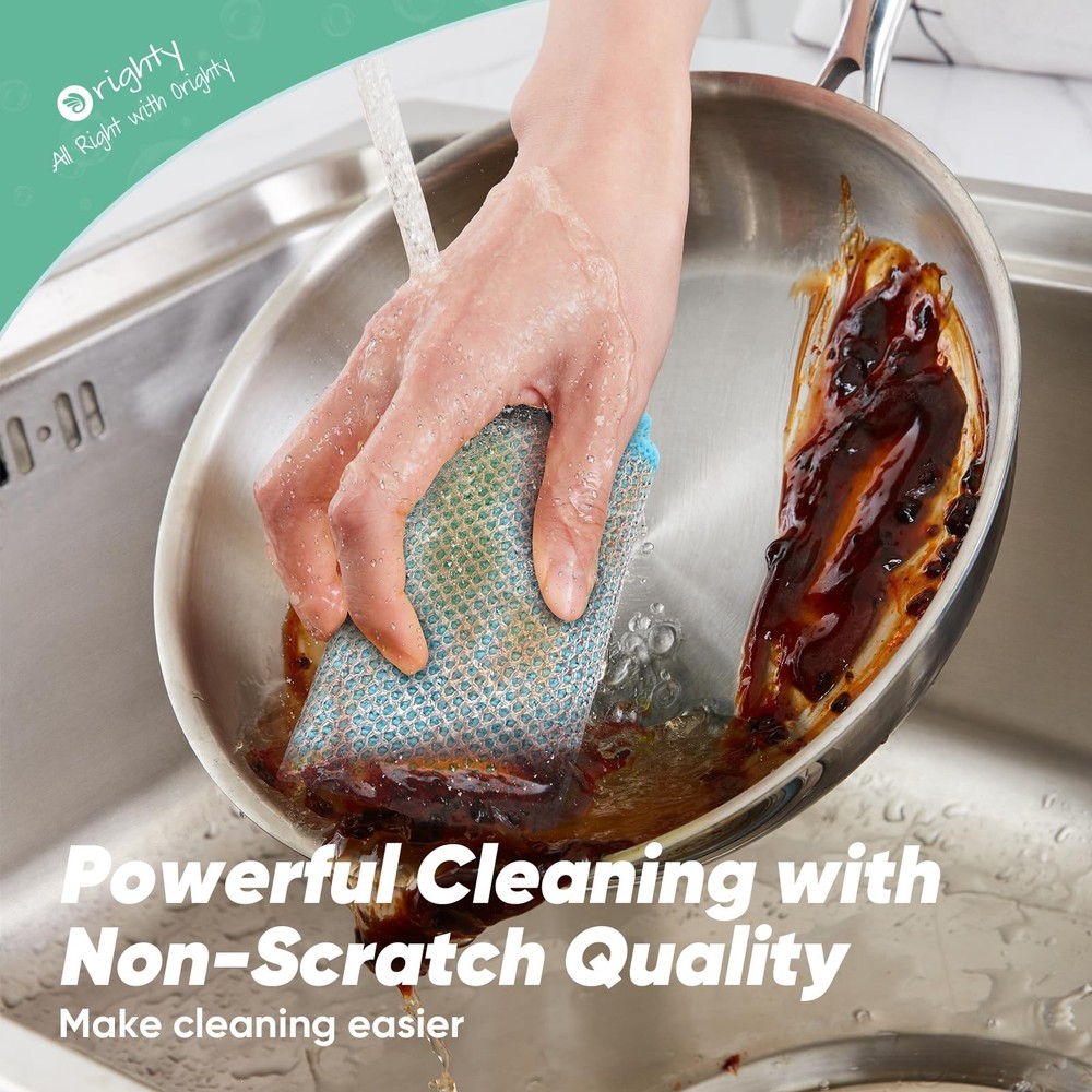 Multipurpose Wire Dishwashing Rag 12 Pcs, Upgraded Double-Layer Non-Scratch W...