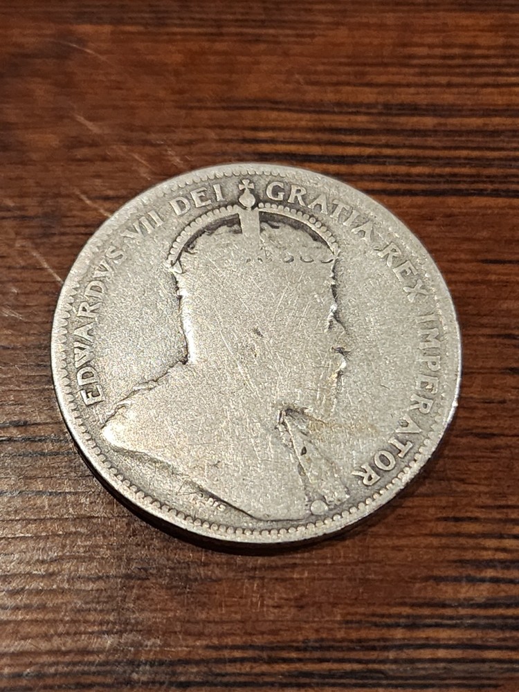1908 Canada 25 Cents Silver Coin