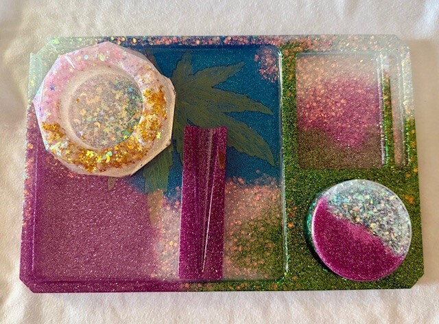 Resin Rolling Tray 5pc Set Multi-Colored