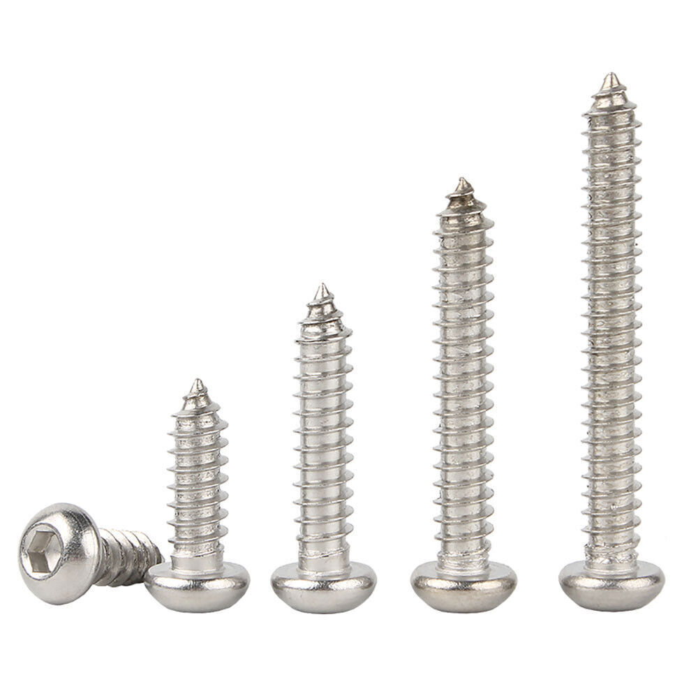 A2 304 Stainless Button Head Socket Cap Self Tapping Screws M2-M6