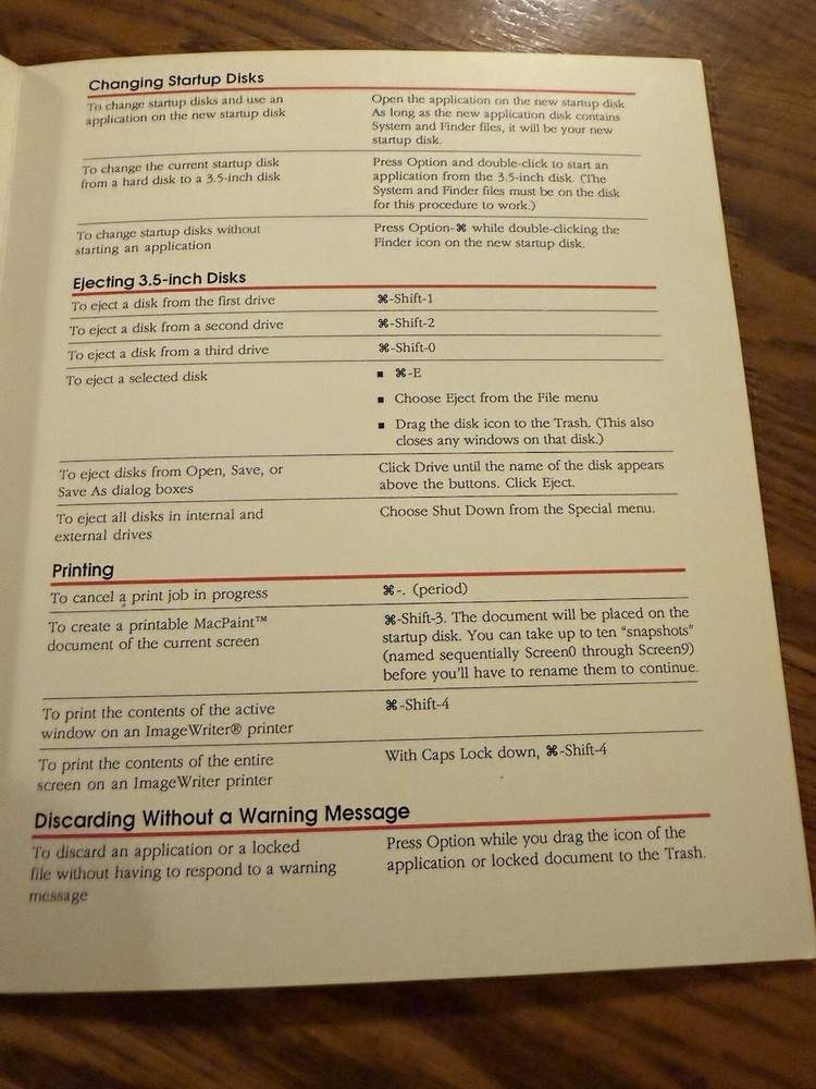 VINTAGE APPLE MACINTOSH 1987 QUICK REFERENCE CARD, 030-3180-A